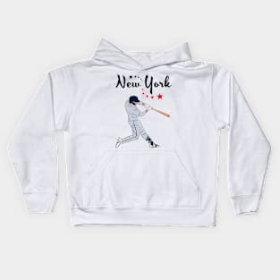 New York USA Baseball Kids Hoodie